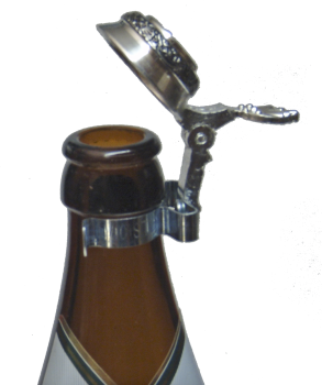 Zinndeckel für Bierflaschen Flachdeckel mit Seitenmuster