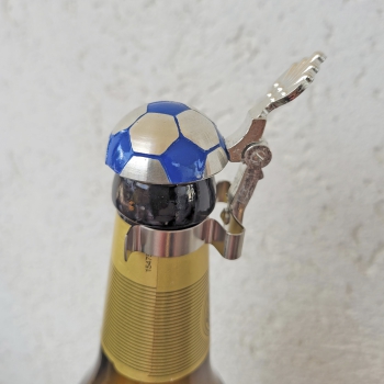 Fussball Zinndeckel im Set für Bierflasche