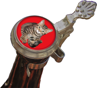 Katze - Zinndeckel