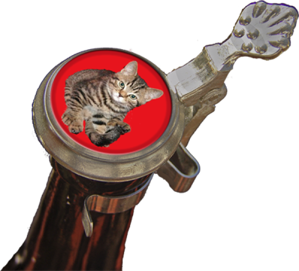 Katze - Zinndeckel