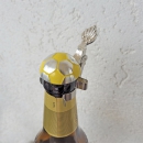 Fussball Zinndeckel für Bierflaschen Gelb-Weiss